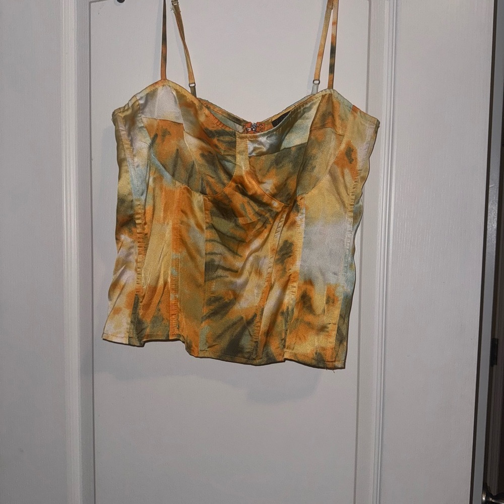 Stylish Yellow and Orange Women's Top & skirt set